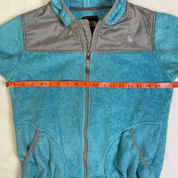 The North Face Girls Oso Hoodie Jacket Full Zip Fleece Pockets Aqua Blue Size L - Picture 7 of 12